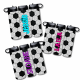 Personalized Glittery Soccer Water Bottle