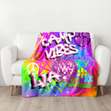 Custom Camp Graffiti Throw Blanket