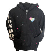 Girl's Black Zip Up LOVE Hoodie - Personalized!