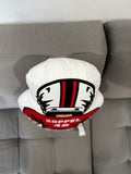 view from the top of the football player shaped pillow 