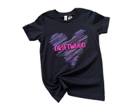 Girls Jagged Heart Camp T-Shirt