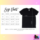 Bella Canvas youth t-shirt size chart
