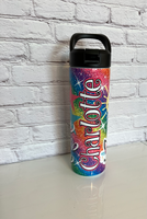 Girls Sparkly Rainbow Water Bottle