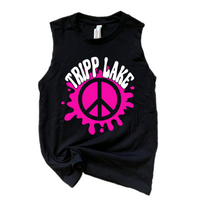 Girls Peace Sign Tank Top - Customize for Camp!