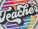 Retro Glittery Teacher T-Shirt