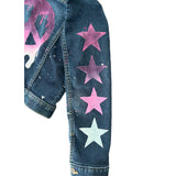 Girls Peace Sign Custom Hand Painted Denim Jacket