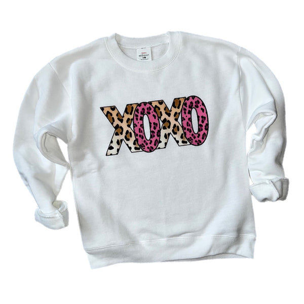 Girl’s XOXO Animal Print Crewneck Sweatshirt