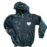 Girls Rainbow LOVE Zip Up Hoodie - Personalize!