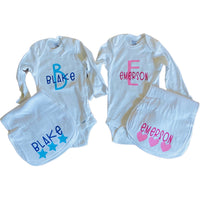 Twin Bodysuit and Burp Cloth Set