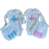 Twin Bodysuit and Burp Cloth Set