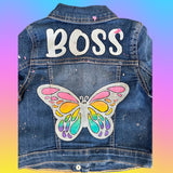 Personalized Hand Painted Butterfly Denim Jacket