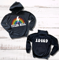 Girl's Custom Camp Hoodie - Retro Rainbow Hoodie