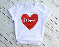 Glitter Heart Mama T-Shirt