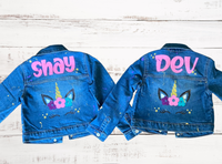 Personalized Unicorn Denim Jacket